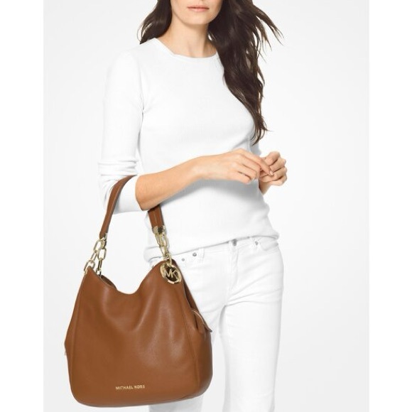 Michael Kors Large Lillie Brown Leather Shoulder Bag - Picture 1 of 6